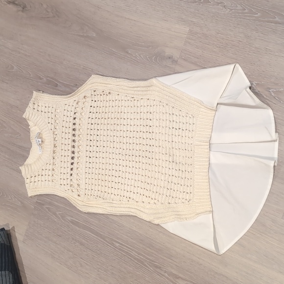 Veronica Beard Sade Ivory Sleeveless Knit Tank - Picture 12 of 12